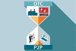 Hourglass with DTC on top and P2P on bottom
