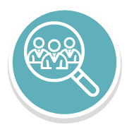 assess stakeholders icon cyan circle