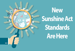 A magnifying glass shining light on new sunshine act standards